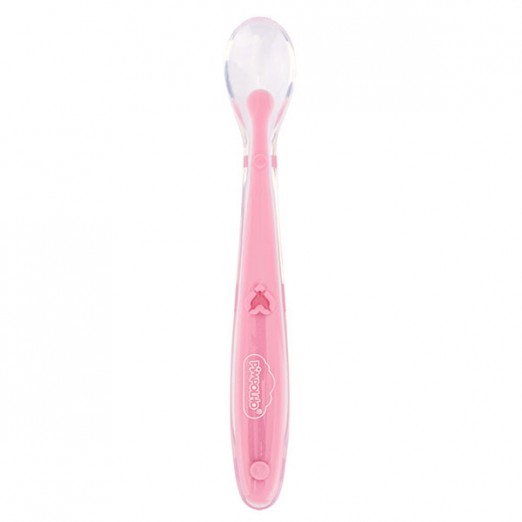 Colher de Silicone Unitária Feminina Infantil Rosa Pimpolho