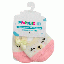 Meia Sapatilha Colorida Feminino Off White Ursa 00 a 15 Pimpolho