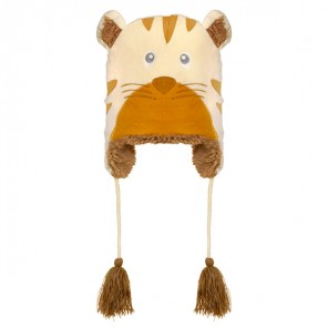 Gorro Lúdico Infantil Masculino Bichinho Tigre Bege 3 a 6 Anos Pimpolho