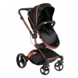 Carrinho Para Bebê Travel System Vulkan Preto Acopla O Bebê Conforto Cocoon Galzerano