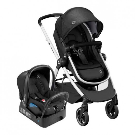 Carrinho Para Passeio Anna2 Ts Trio Maxi Cosi C/Bebê Conforto Black Proteção UV50 Black Até 15kg