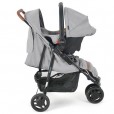 Trio Breeze Cinza Infanti Travel System Trio C/Carrinho Bebê Conforto Zion e Base Veicular 0-15kg