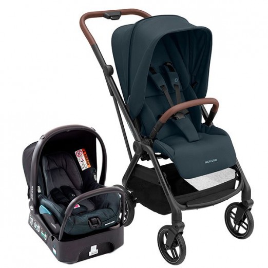 Carrinho Bebê  Maxi Cosi Travel System Leona2 Trio Bebê Conforto + Base Graphite Fechamento Automático