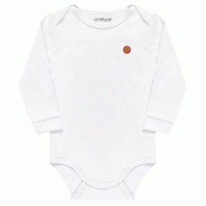 Body Manga Longa Infantil Branco RN Kamylus