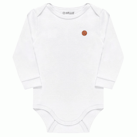 Body Manga Longa Infantil Branco Tamanho Rn Kamylus