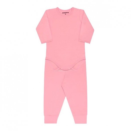 Conjunto Blusa Manga Longa e Calça Thermo Dry Para Bebê Rose Tam 3A Dedeka