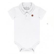 Body Polo Manga Curta Infantil Avulso Branco Tamanho GG Kamylus