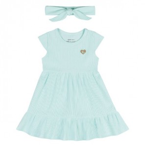 Vestido Curto Infantil Feminino Verde Com Faixa Kamylus M