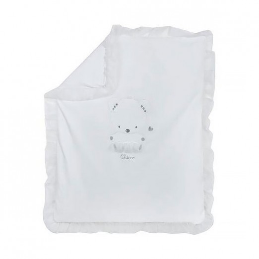 Manta Bebê Branco 80x64cm Urso Chicco