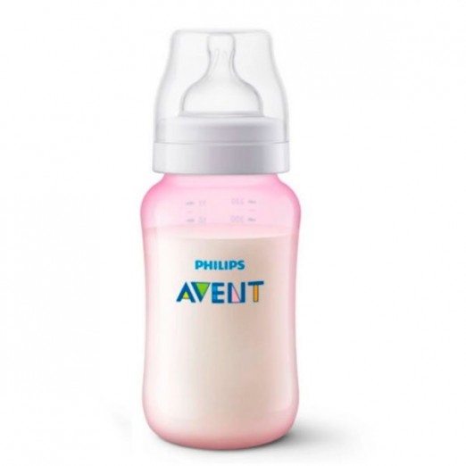 Mamadeira Anti-Cólica Rosa 330ml N°3 Livre de BPA Avent Philips