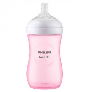 Mamadeira Pétala Com Bico Pétala Individual Rosa 260ml Avent 1m+