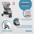 Trio Breeze Cinza Infanti Travel System Trio C/Carrinho Bebê Conforto Zion e Base Veicular 0-15kg