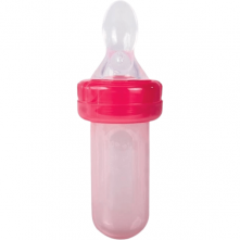 Porta frutinha e colher dosadora silicone  buba rosa