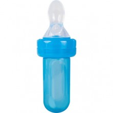 Porta frutinha e colher dosadora silicone  buba azul