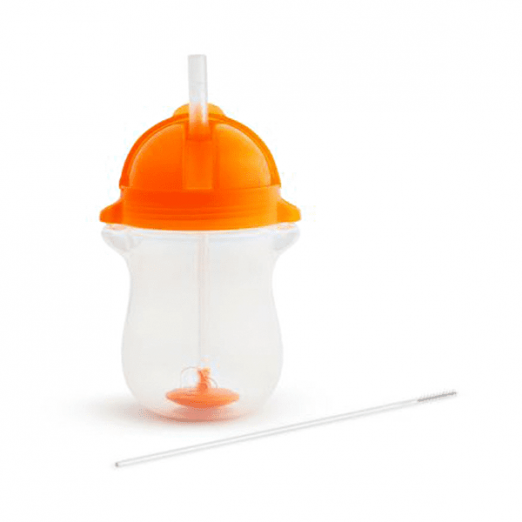 Copo com canudo laranja munchkin