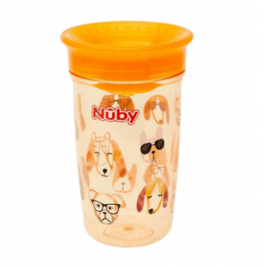 Copo Infantil De Transição Tritan 360° Laranja 300ml Nuby