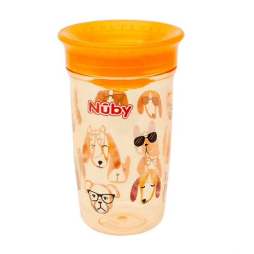 Copo Infantil De Transição Tritan 360° Laranja 300ml Nuby