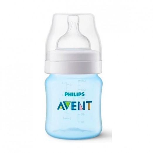 Mamadeira avent classic azul de 125ml livre de bpa