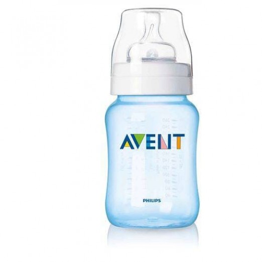 Mamadeira avent classic azul de 260ml livre de bpa