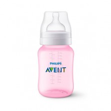 Mamadeira Anticólica Classic Rosa 260ml Avent