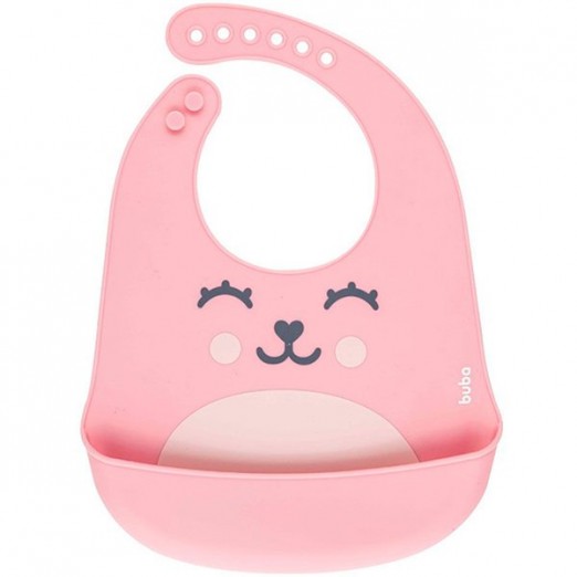 Babador de silicone gumy rosa buba