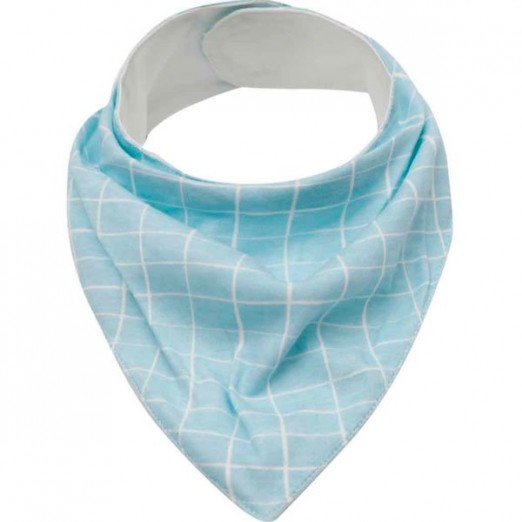 Babador Bandana Para Bebê Em Algodão Velcro Azul 3 Meses Buba