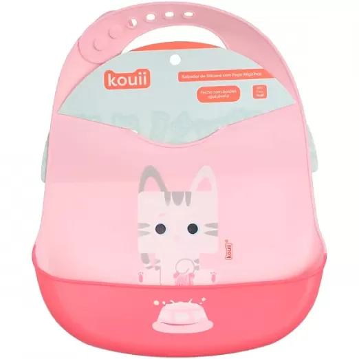 Babador de Silicone Infantil Filhotes Gato Kouii