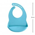 Babador Infantil Silicone Azul Com Fecho Regulável Buba +3M