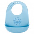 Babador Infantil Silicone Para Menino Azul Planeta Com Fecho Regulável Pimpolho +3M