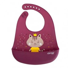 Babador Silicone Infantil Gata Milky Roxo Clingo