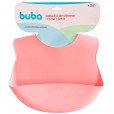 Babador Infantil Silicone Rosa Com Fecho Regulável Buba +3M