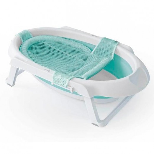 Banheira Infantil Masculina Com Redutor Dobrável Smile Aqua Green Safety