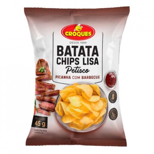 Batata Chips Sabor Picanha com Barbecue 45g Croques