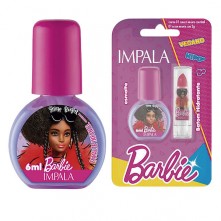 Esmalte Infantil Extraordinária E Baton Rosa Cereja Barbie Impala