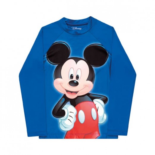 Blusa Infantil Tchibum Mickey Com Proteção Solar  Naval 6 Anos Kamylus