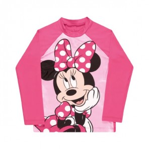 Blusa Infantil Minnie Proteção Solar Pink 1 Ano Kamylus