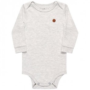 Body Manga Longa Infantil Cinza Mescla RN Kamylus