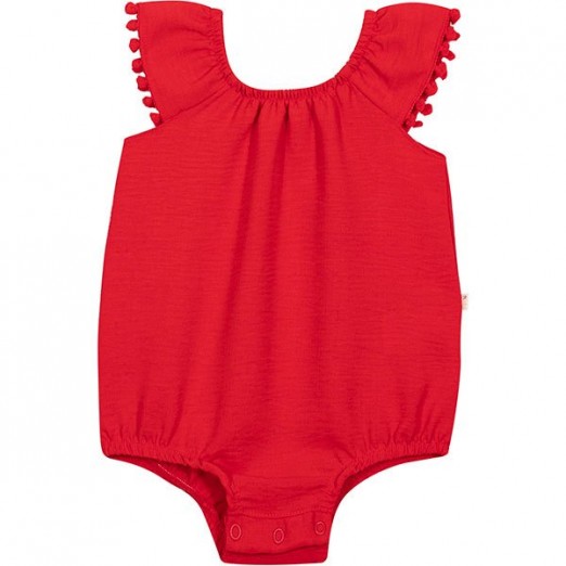 Body Para Bebê Vermelho Liso Nini E Bambini Tam G