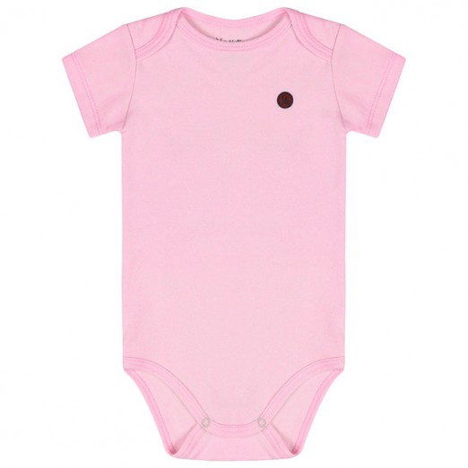 Body Bebê Infantil  Rosa claro Manga Curta Kamylus Tam GG