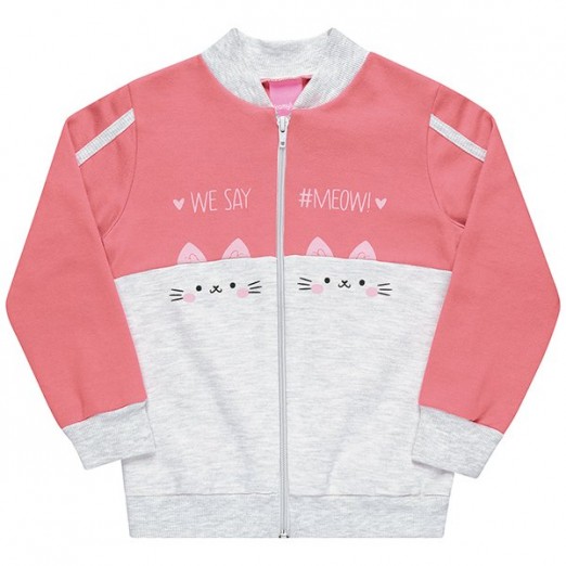 Bomber Blusa de Frio Moletom Feminino Rosa 3 Anos Kamylus