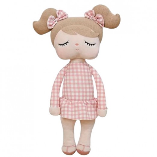 Boneca Infantil Para Menina Angela Jujuba 33Cm Rosa Metoo