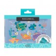 Box de Refeição Infantil Com Divisórias Sea Life Azul Marcus & Marcus 700Ml