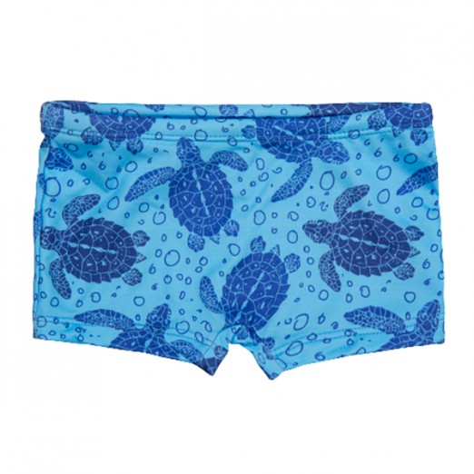 Boxer Para Bebê De Praia Tartaruga Everly Azul Tamanho 12