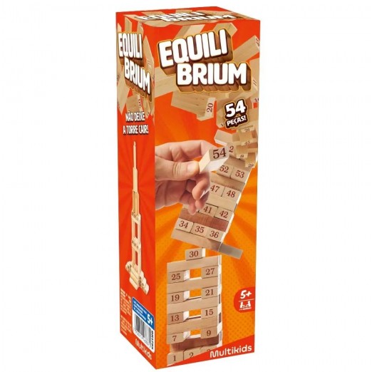 Brinquedo Infantil Equilibrium Em Madeira 54 Peças  +5 Anos Multikids