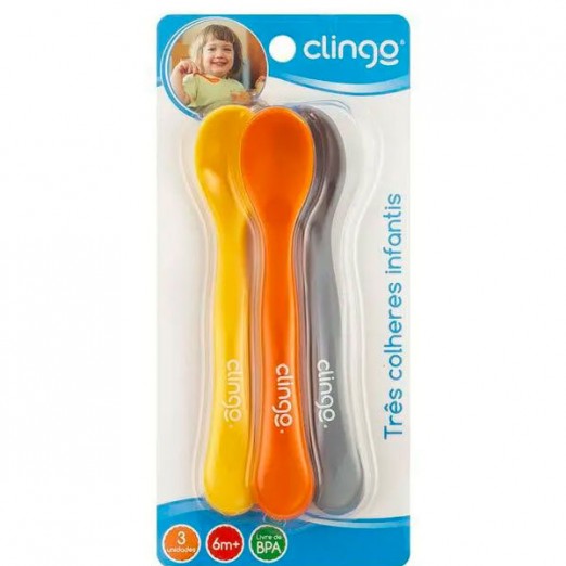 Colher de silicone ergonômica clingo 6meses