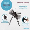 Cadeira De Alimentação Infanti Pepper Black Com 7 Posições de Altura 0M à 18Kg