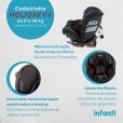 Cadeira Para Auto Infanti Holiday Black Intense 0 à 36kg 5 Posições de Recline