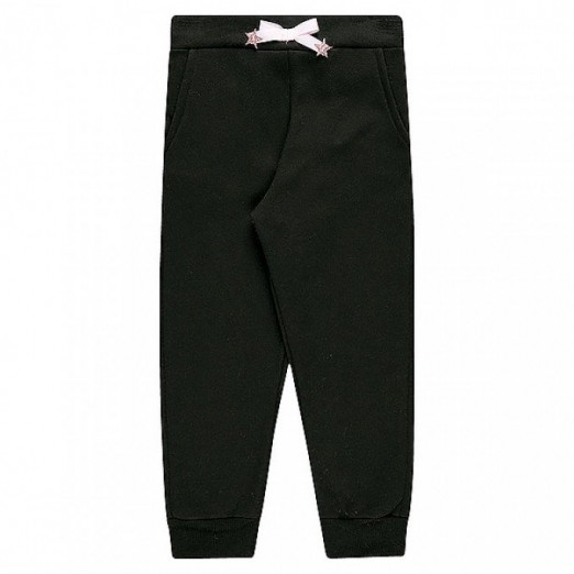 Calça de Moletom Infantil Para Menina Preto Tamanho 1 Ano Kamylus