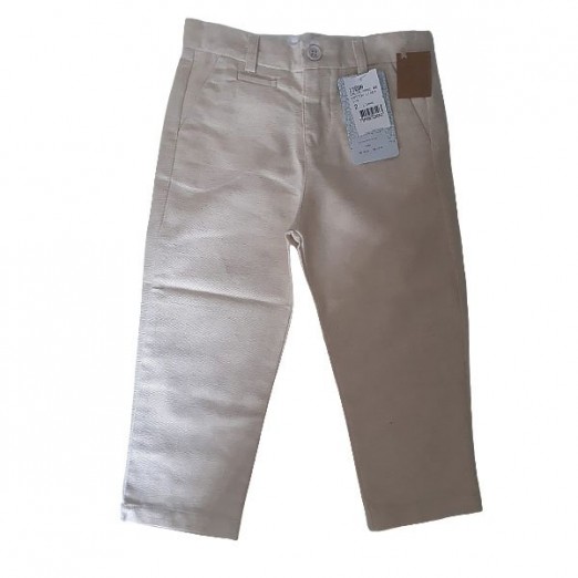 Calça Infantil Masculina Cotton Linho Creme Tamanho 2 Anos Laureh