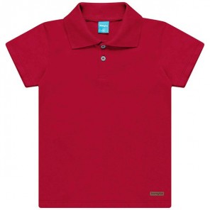 Camisa Polo Infantil 8 Anos Vermelha Kamylus